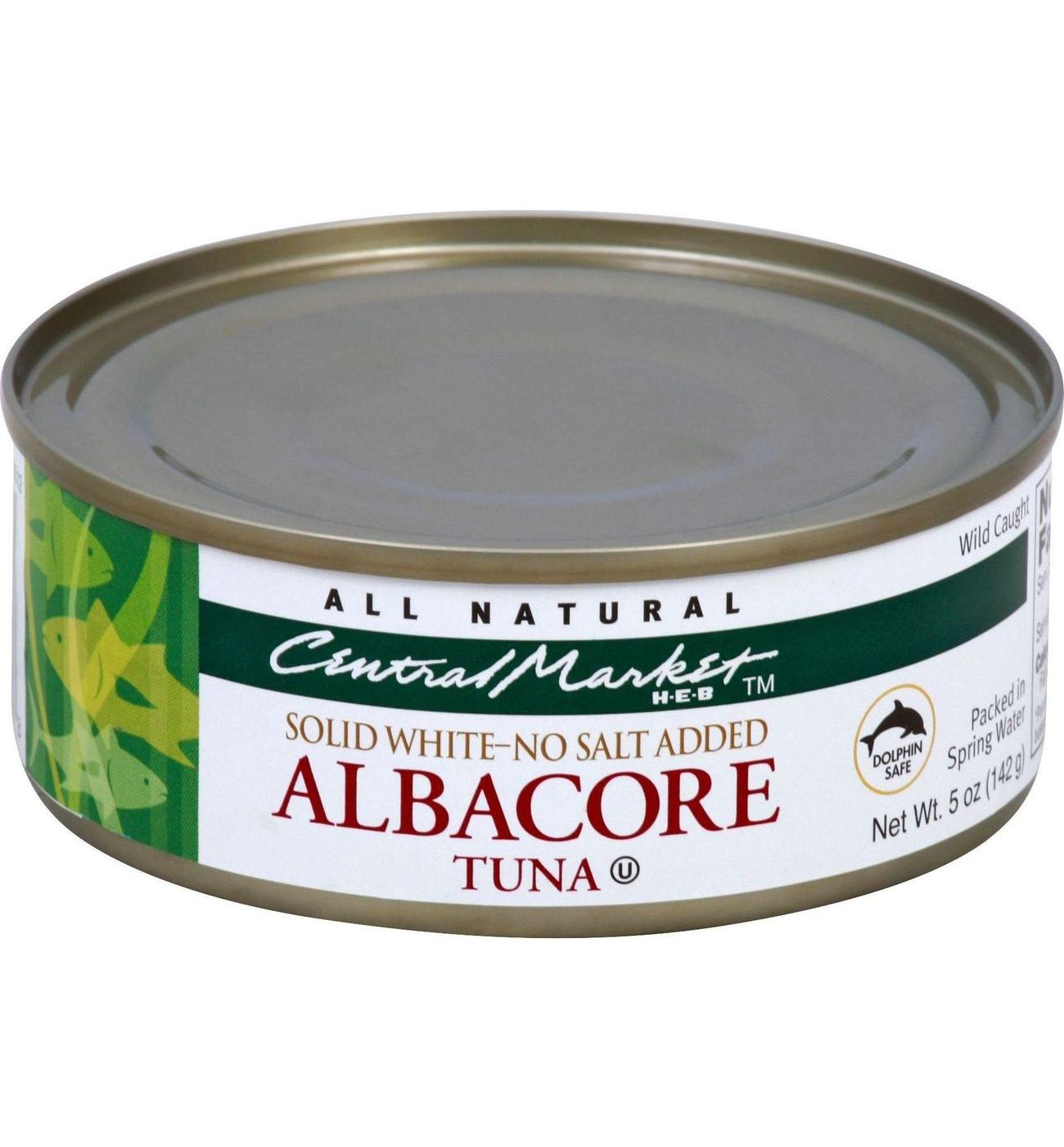 Central Market No Salt Added Solid White Albacore Tuna; image 4 of 6