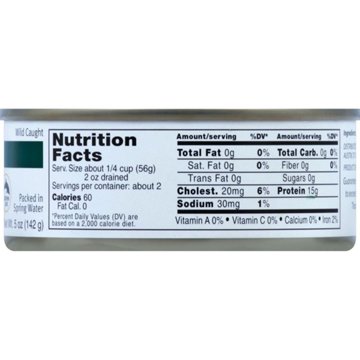 Central Market No Salt Added Solid White Albacore Tuna, 5 oz