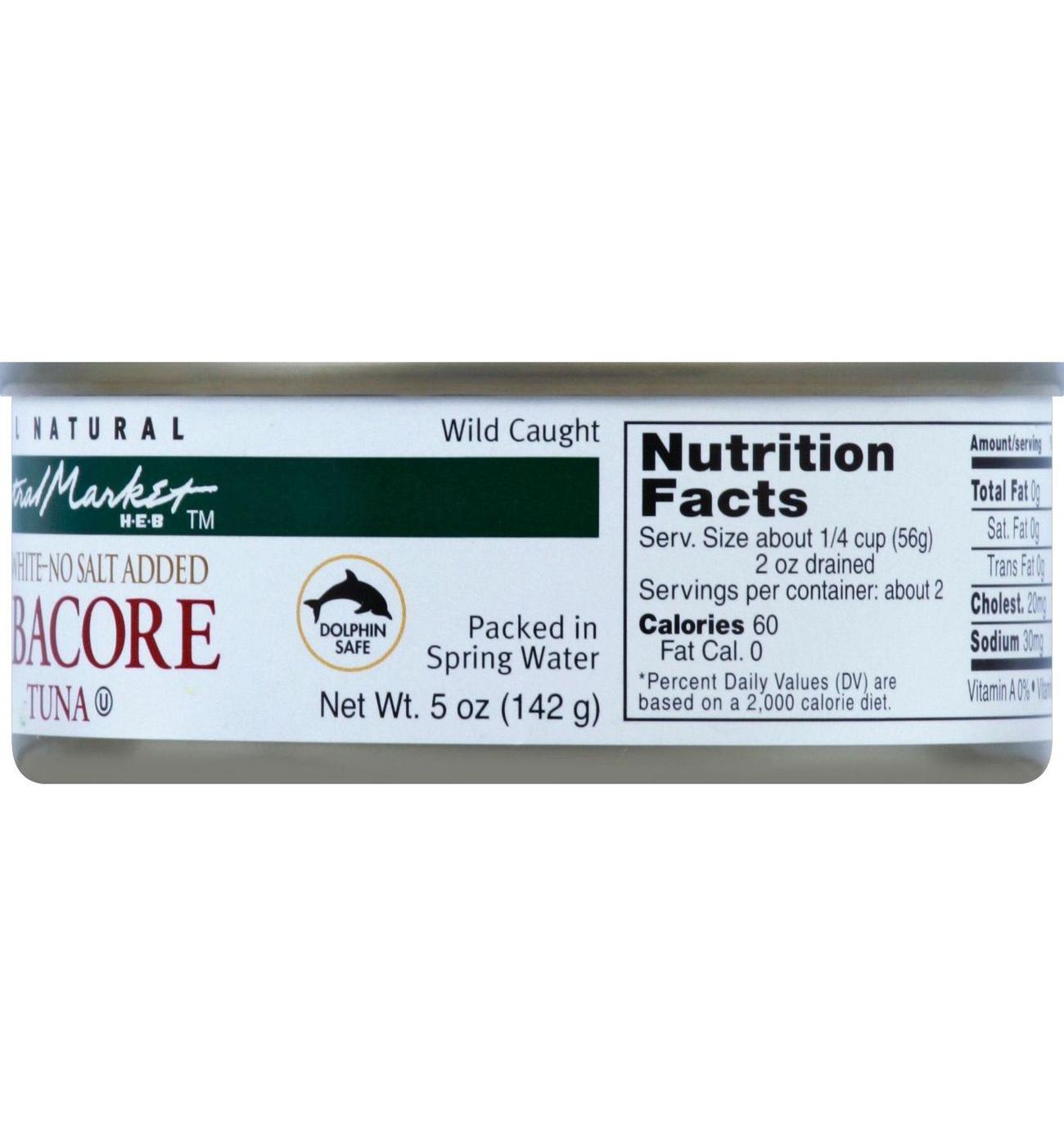 Central Market No Salt Added Solid White Albacore Tuna; image 6 of 6