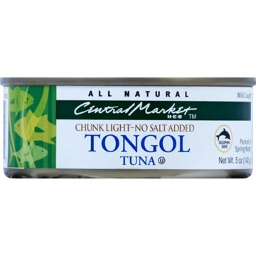 Central Market No Salt Added Chunk Light Tongol Tuna, 5 oz
