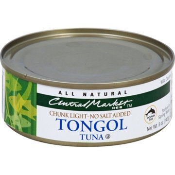 Central Market No Salt Added Chunk Light Tongol Tuna, 5 oz