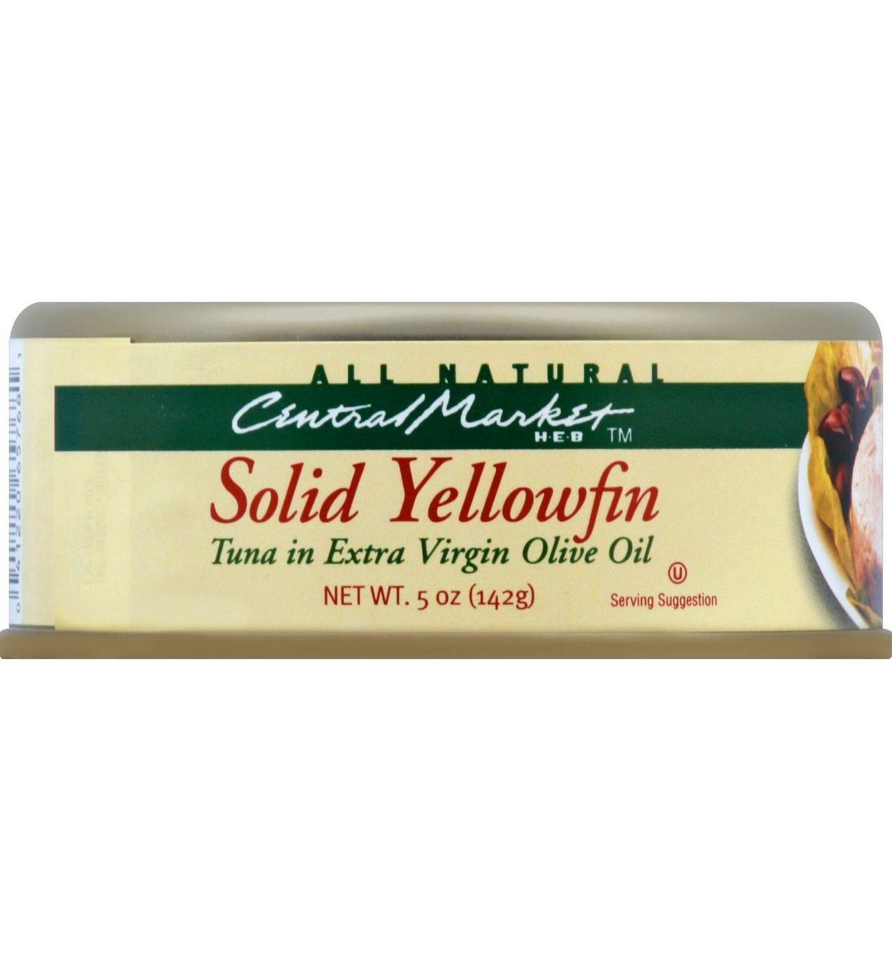 Central Market Solid Yellowfin Tuna in Extra Virgin Olive Oil; image 1 of 6