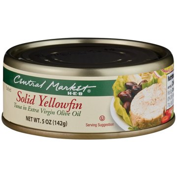 Central Market Solid Yellowfin Tuna in Extra Virgin Olive Oil, 5 oz