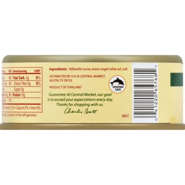 Central Market Solid Yellowfin Tuna in Extra Virgin Olive Oil, 5 oz
