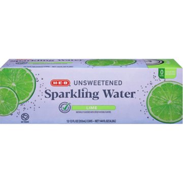H-E-B Unsweetened Lime Sparkling Water 12 pk Cans
