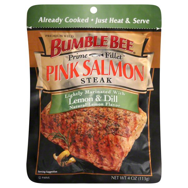 Bumble Bee Pink Salmon Steak Lightly Marinated with Lemon and Dill