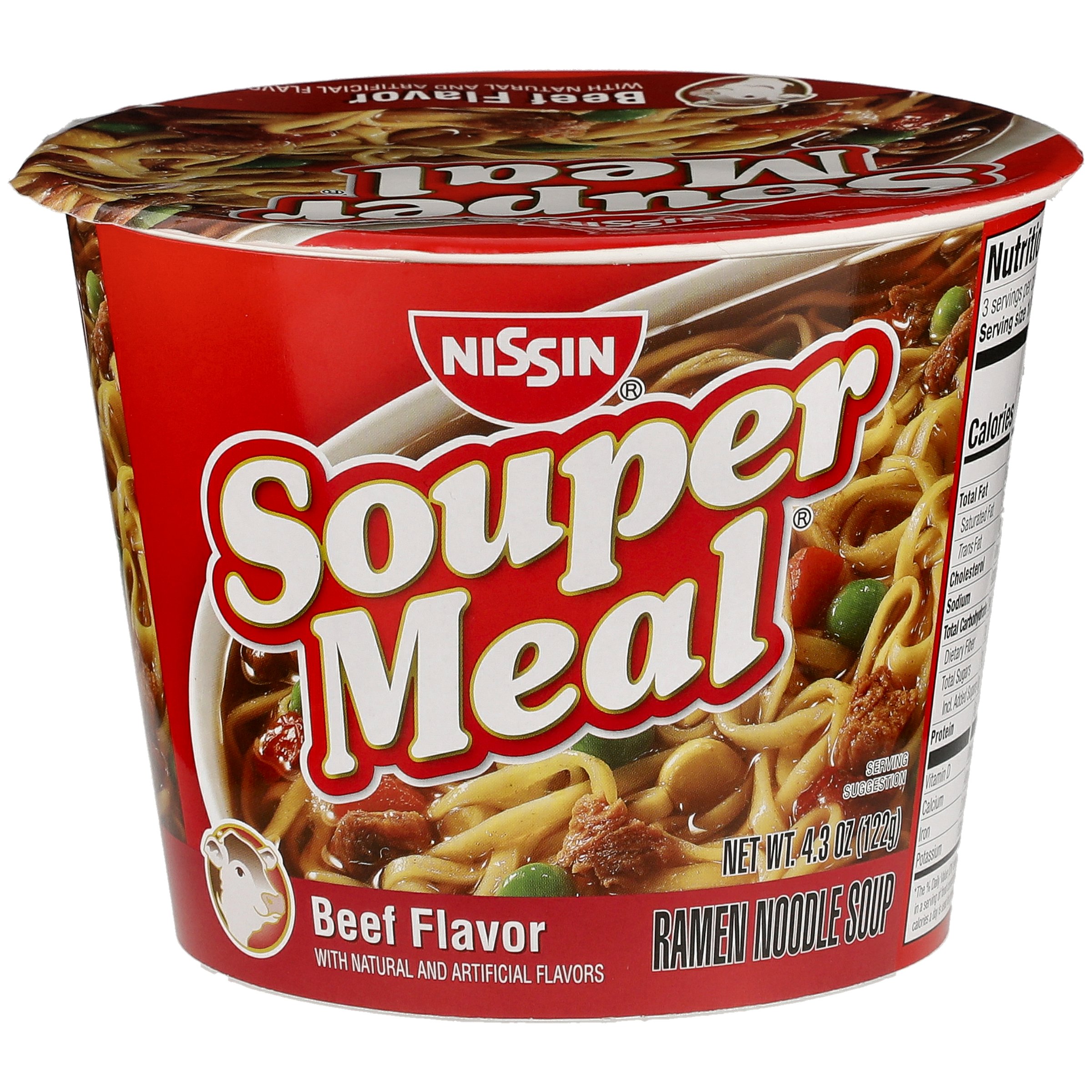 Nissin Souper Meal Beef Flavor Ramen Noodle Soup - Shop Soups & Chili ...