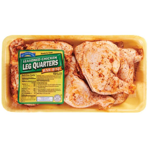 Hill Country Fare BBQ Seasoned Chicken Leg Quarters, Avg. 3.6 lbs