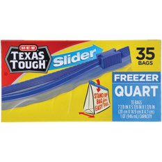 H-E-B Texas Tough Slider Quart Freezer Bags, 35 ct | Central
