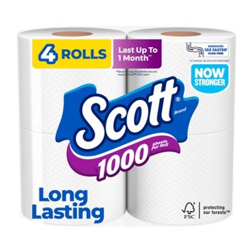 Scott 1000 Toilet Paper, 4 Rolls