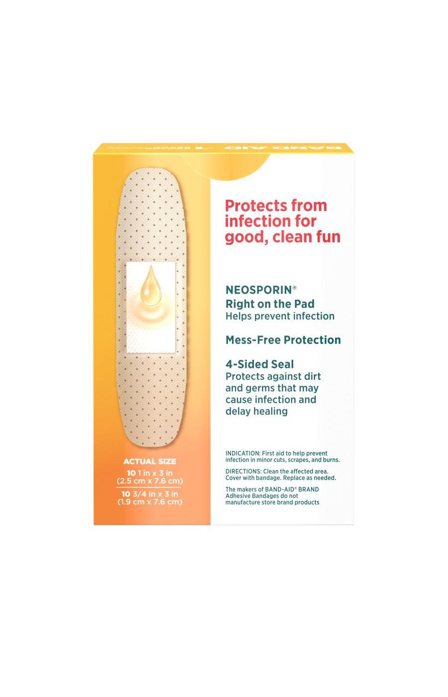 Band-Aid Adhesive Bandages Infection Defense With Neosporin, Assorted ...