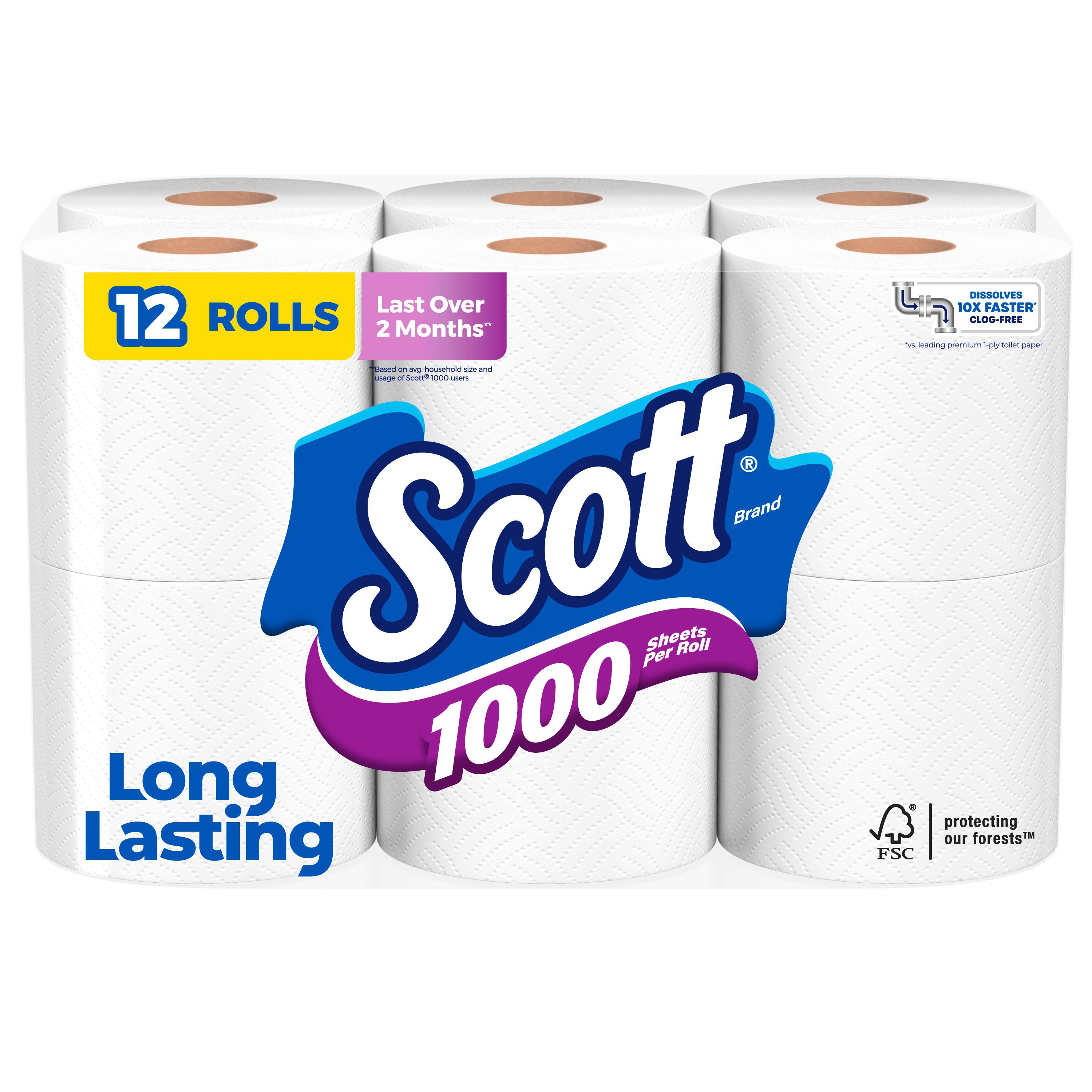 Scott 1000 Toilet Paper Rolls 1 Ply Toilet Tissue - Shop Toilet Paper