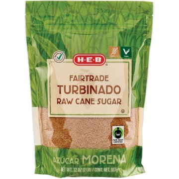 H-E-B Fair Trade Turbinado Raw Cane Sugar, 2 lb