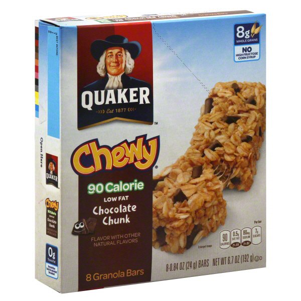 Quaker Chewy 90 Calorie Low Fat Chocolate Chunk Granola Bars Shop