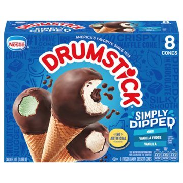 Nestle Drumstick Simply Dipped Sundae Cones Variety Pack, 8 ct
