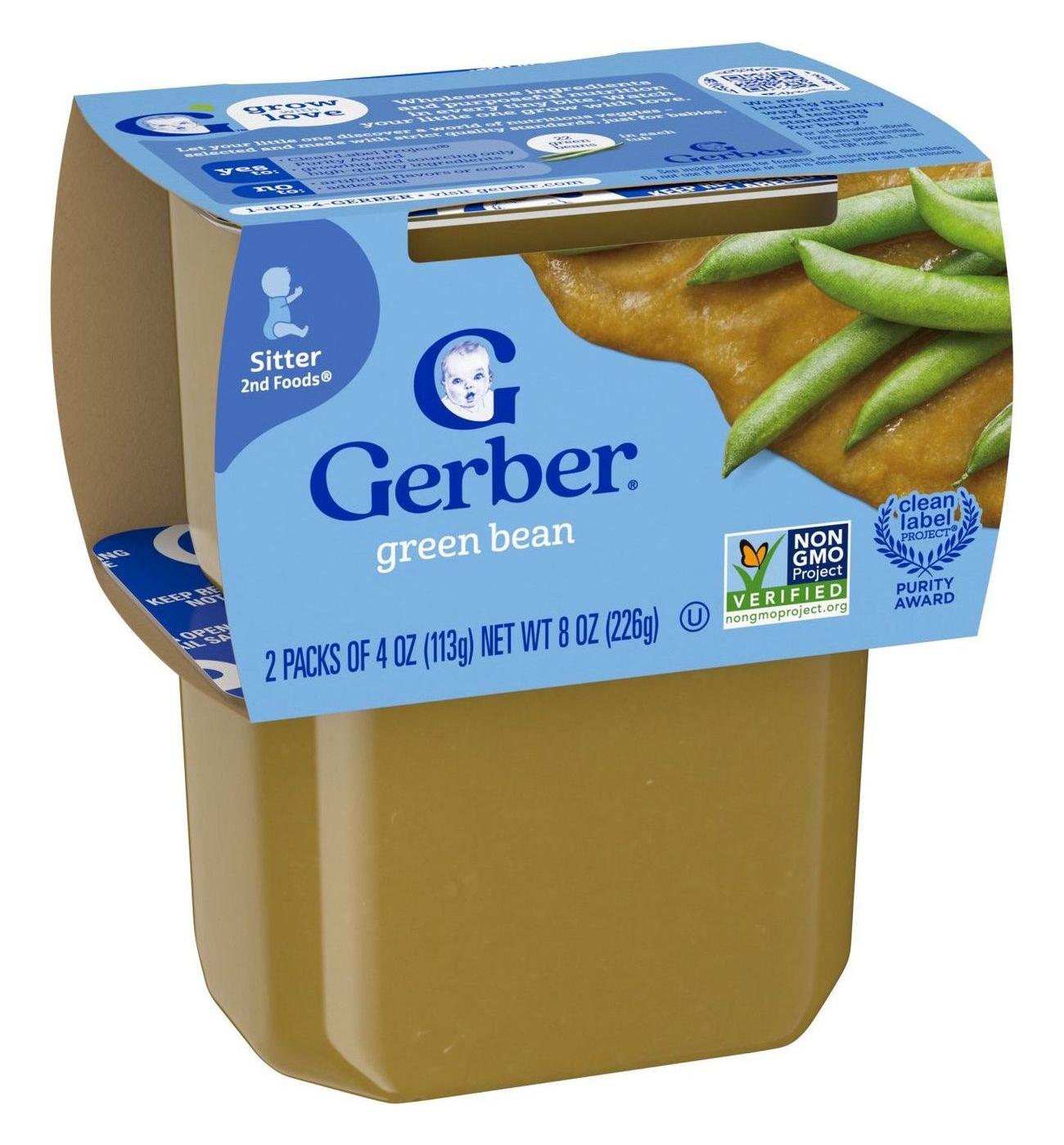 Gerber Stage 2 Baby Food - Green Bean, 4 oz Tubs; image 8 of 8