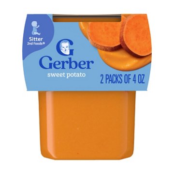 Gerber Stage 2 Baby Food - Sweet Potato, 4 oz Tubs, 2 pk
