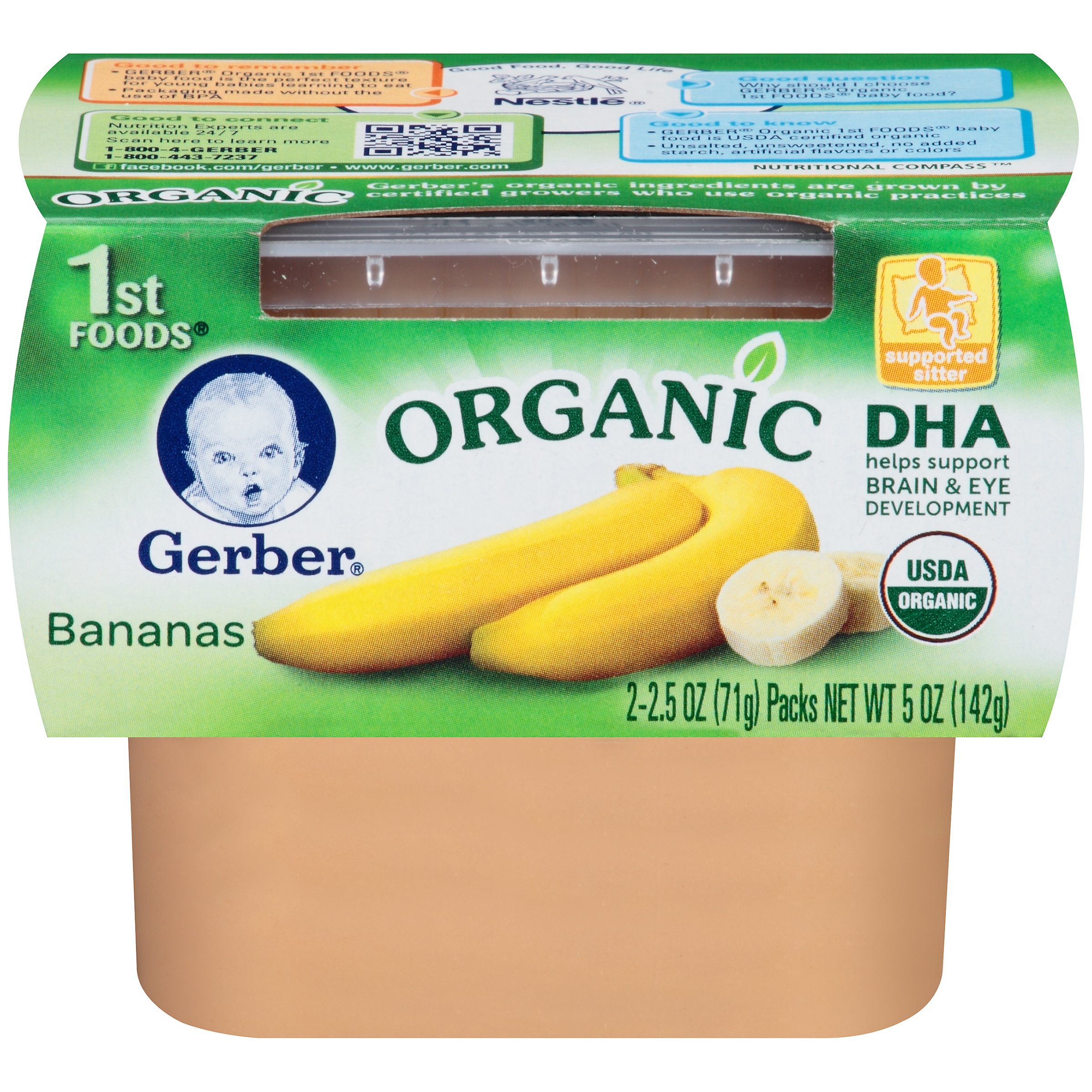 Gerber Organic 1st Foods - Bananas - Shop Baby Food at H-E-B