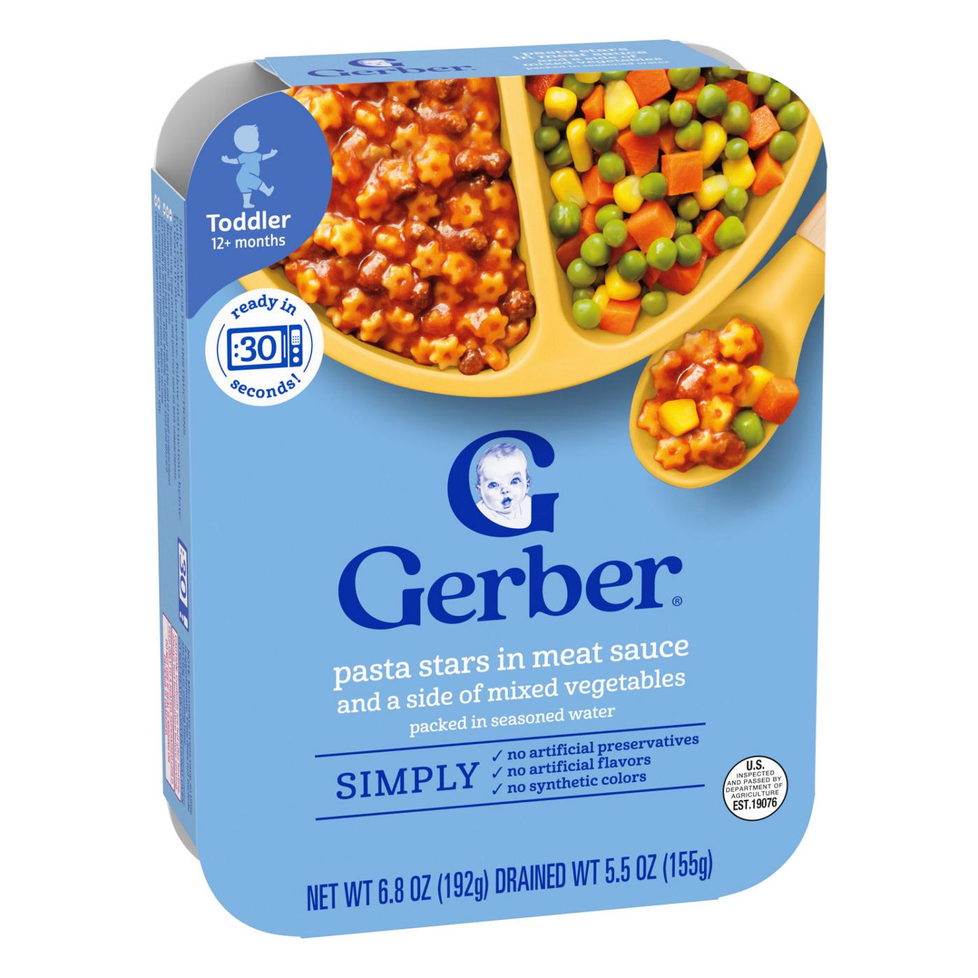 Gerber Mealtime for Toddler - Pasta Stars in Meat Sauce and a side of Green Beans; image 7 of 8