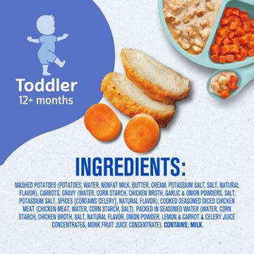 Gerber Mealtime for Toddler - Mashed Potatoes & Gravy with Roasted Chicken & Carrots, 6.6 oz