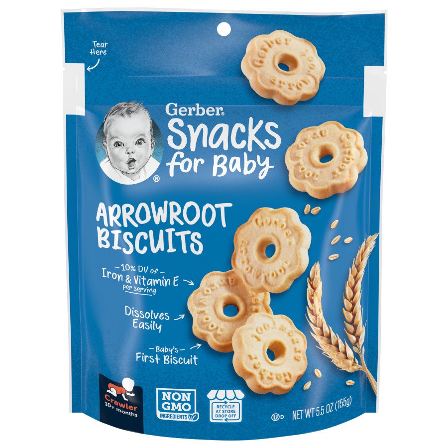 Gerber Snacks for Baby - Arrowroot Biscuits - Shop Toddler food at H-E-B