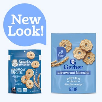 Gerber Snacks for Baby - Arrowroot Biscuits, 5.5 oz