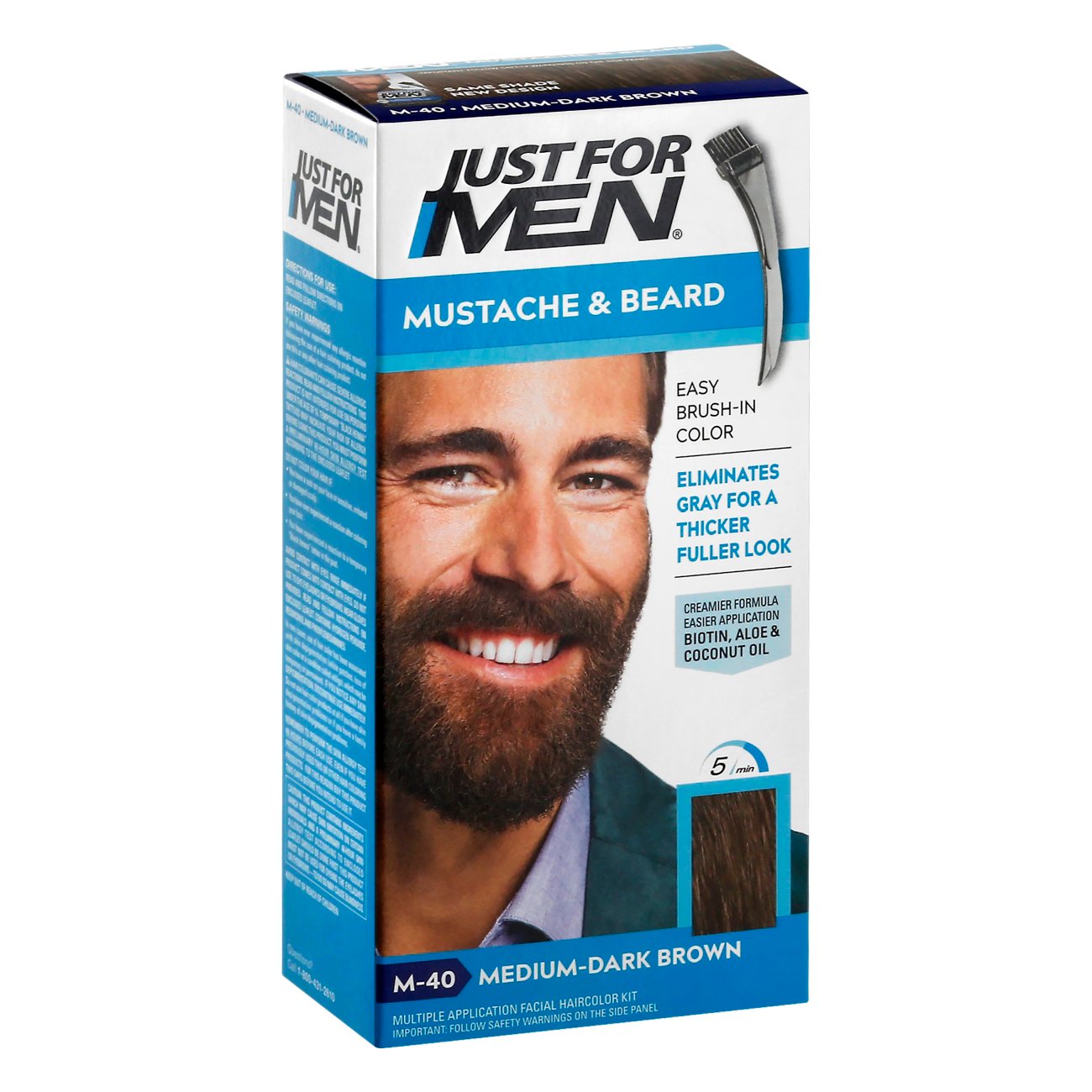 Just For Men Mustache & Beard Medium-Dark Brown M-40 Brush-In Color Gel
