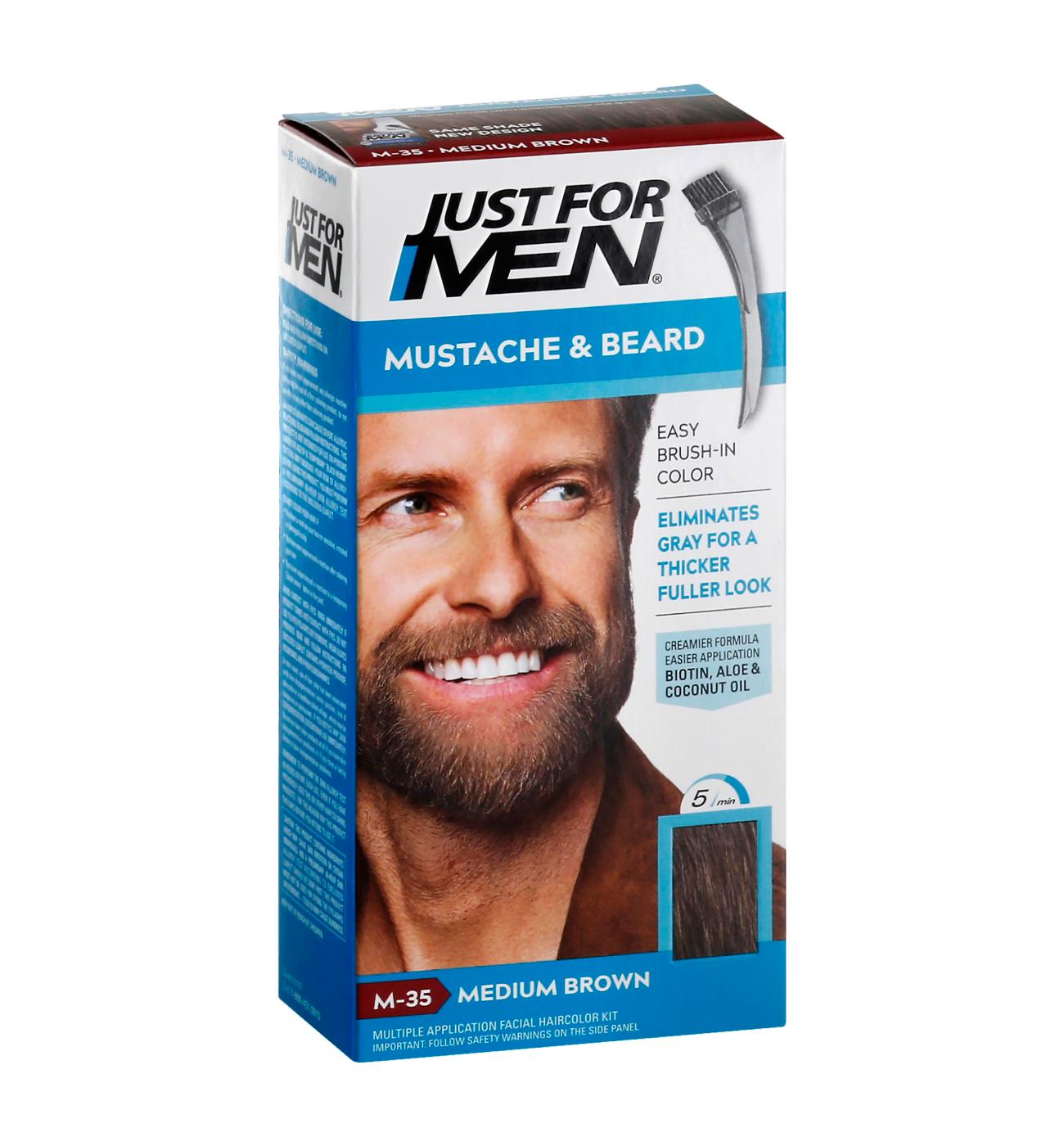 Just For Men Mustache & Beard Light-Medium Brown M-30 Brush-In Color Gel; image 1 of 2