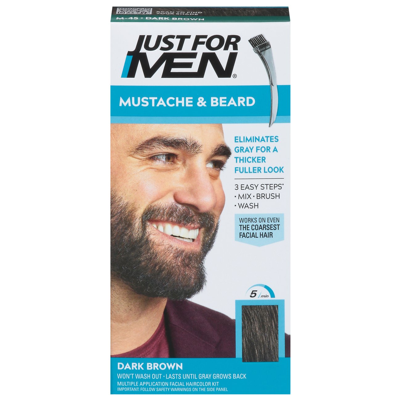 Just For Men Mustache & Beard BrushIn Color Gel Dark Brown Shop