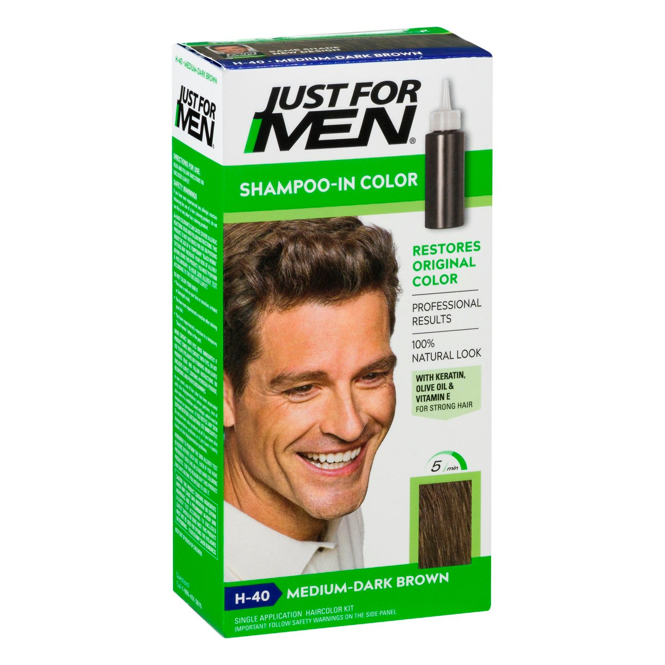 JUST FOR MEN SHAMPOO IN HAIR COLOUR (Dark Brown) 1 Application by