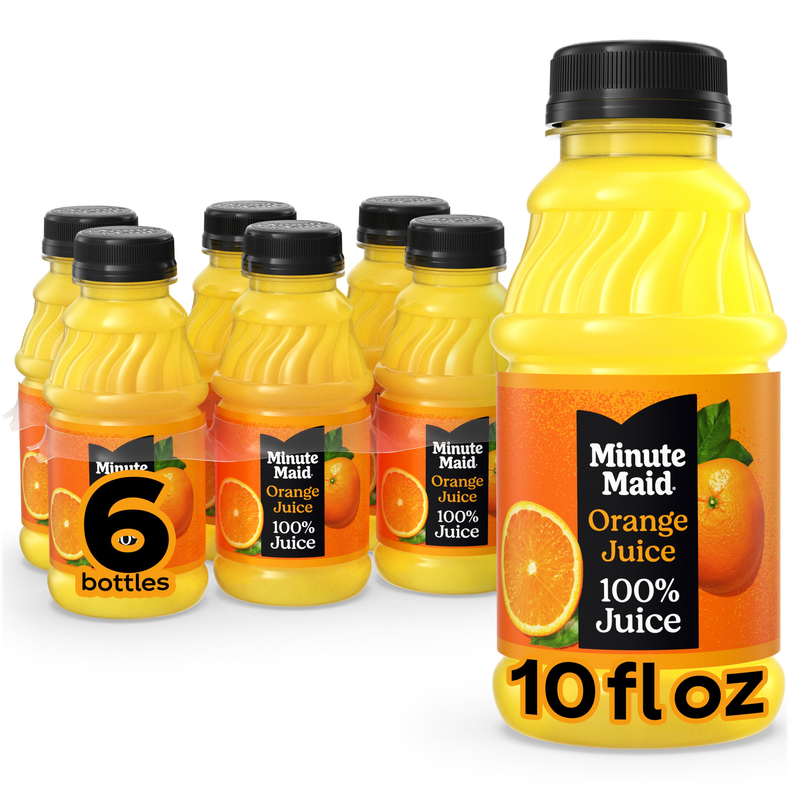 Minute Maid Orange Fruit Juice Drink – 10 Fl Oz Bottles, 6-Pack, Fat Free