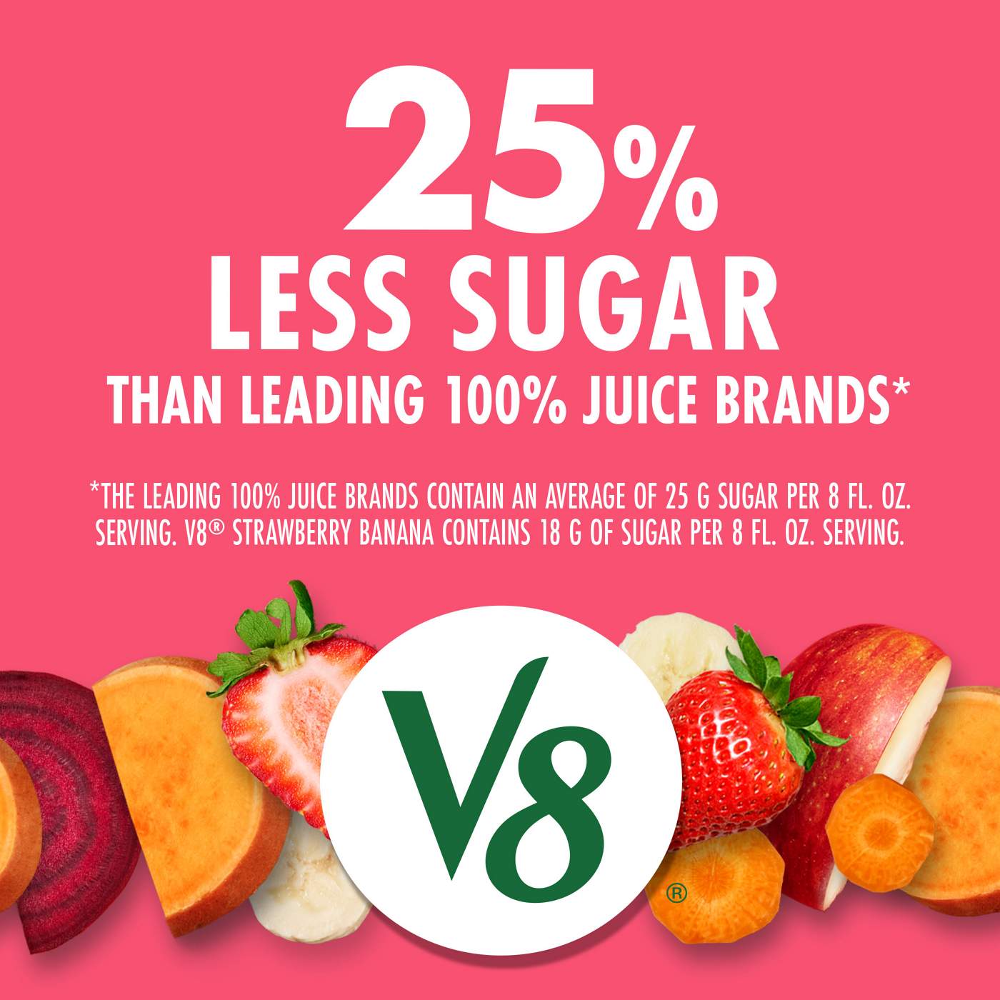 V8 Strawberry Banana 100% Fruit & Vegetable Juice; image 2 of 7