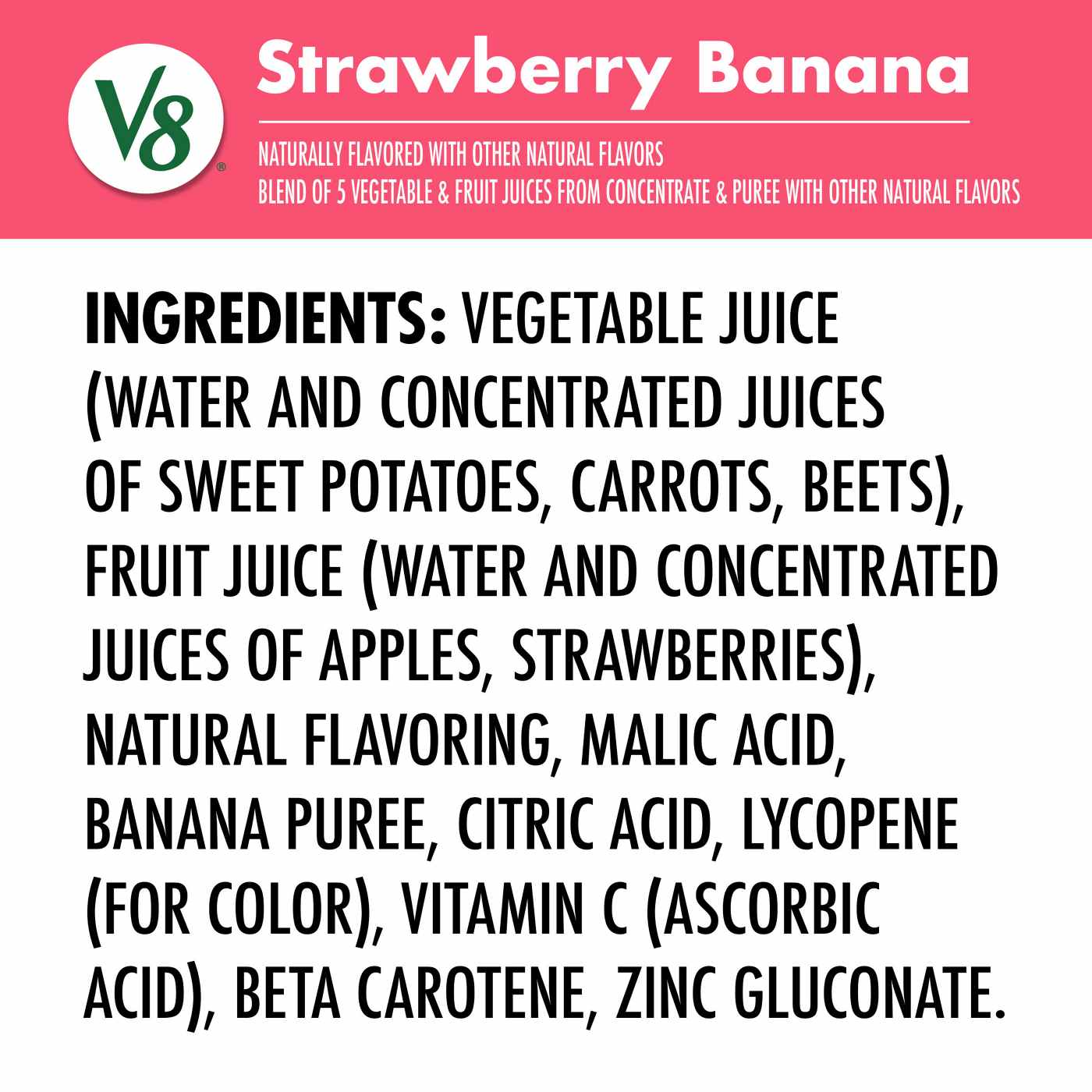 V8 Strawberry Banana 100% Fruit & Vegetable Juice; image 4 of 7