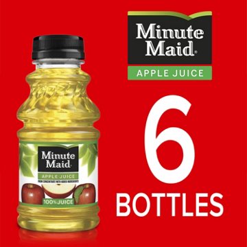 Minute Maid 100% Apple Juice 6 pk Bottles, 10 oz