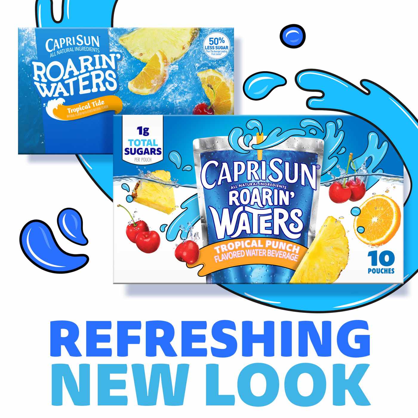 Capri Sun Roarin' Waters Tropical Punch Water Beverage 10 pk Pouches; image 2 of 6