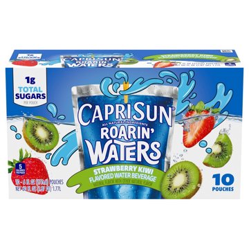 Capri Sun Roarin' Waters Strawberry Kiwi Water Beverage 10 pk Pouches, 6 oz