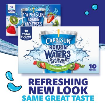Capri Sun Roarin' Waters Strawberry Kiwi Water Beverage 10 pk Pouches, 6 oz