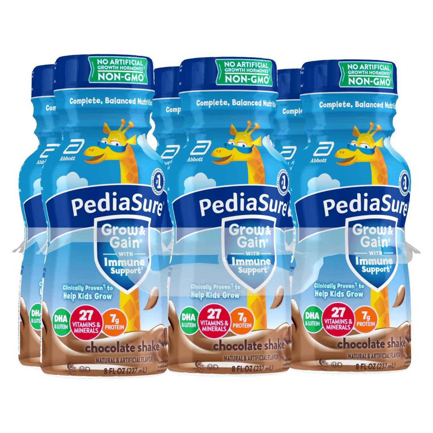 PediaSure Grow & Gain with Immune Support 7g Protein Shake for Kids - Chocolate, 8 oz Bottles; image 3 of 11