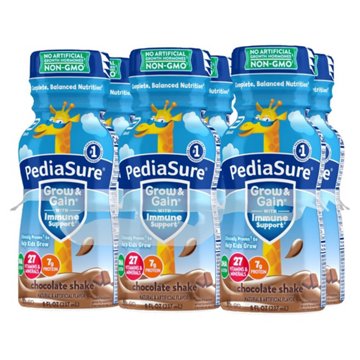 PediaSure Grow & Gain with Immune Support 7g Protein Shake for Kids - Chocolate, 8 oz Bottles, 6 pk