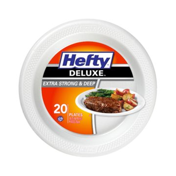 Hefty Deluxe Extra Strong and Deep 10.25 Inch Round Foam Plates, 20 ct