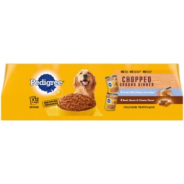 Pedigree Chopped Ground Dinner Wet Dog Food - Chicken & Bacon