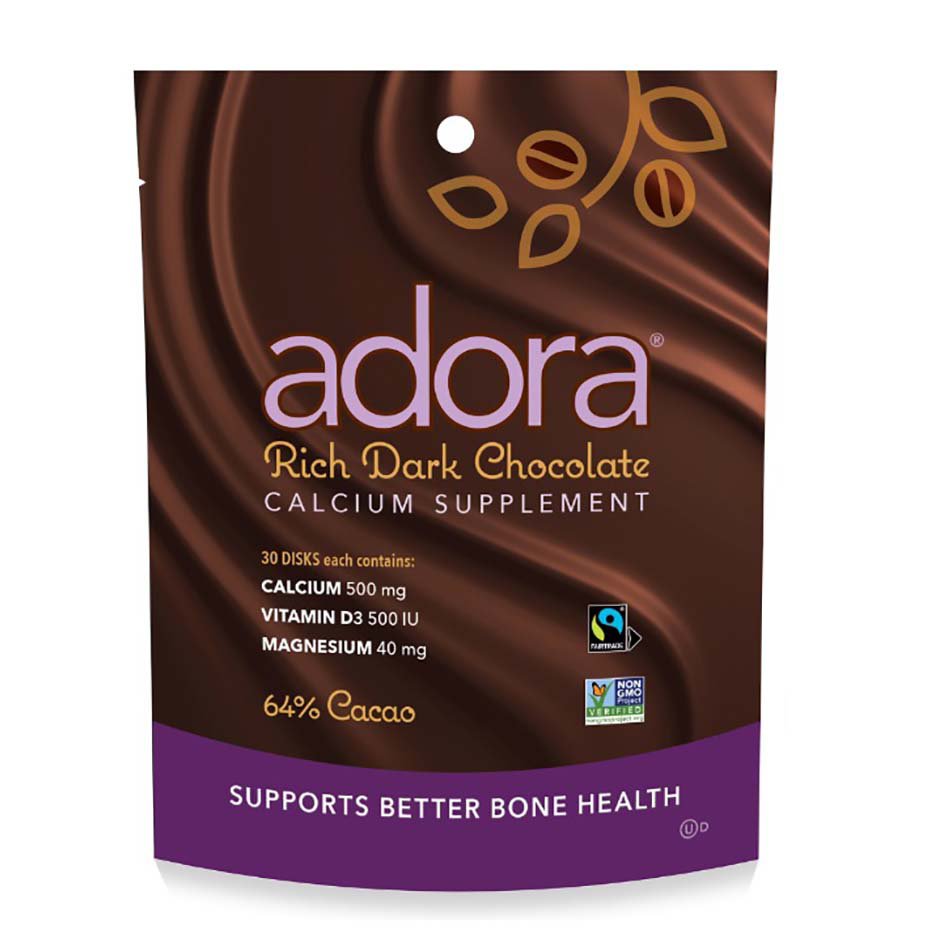Adora Calcium 500 mg Premium Dark Chocolate Disks Shop Minerals at HEB