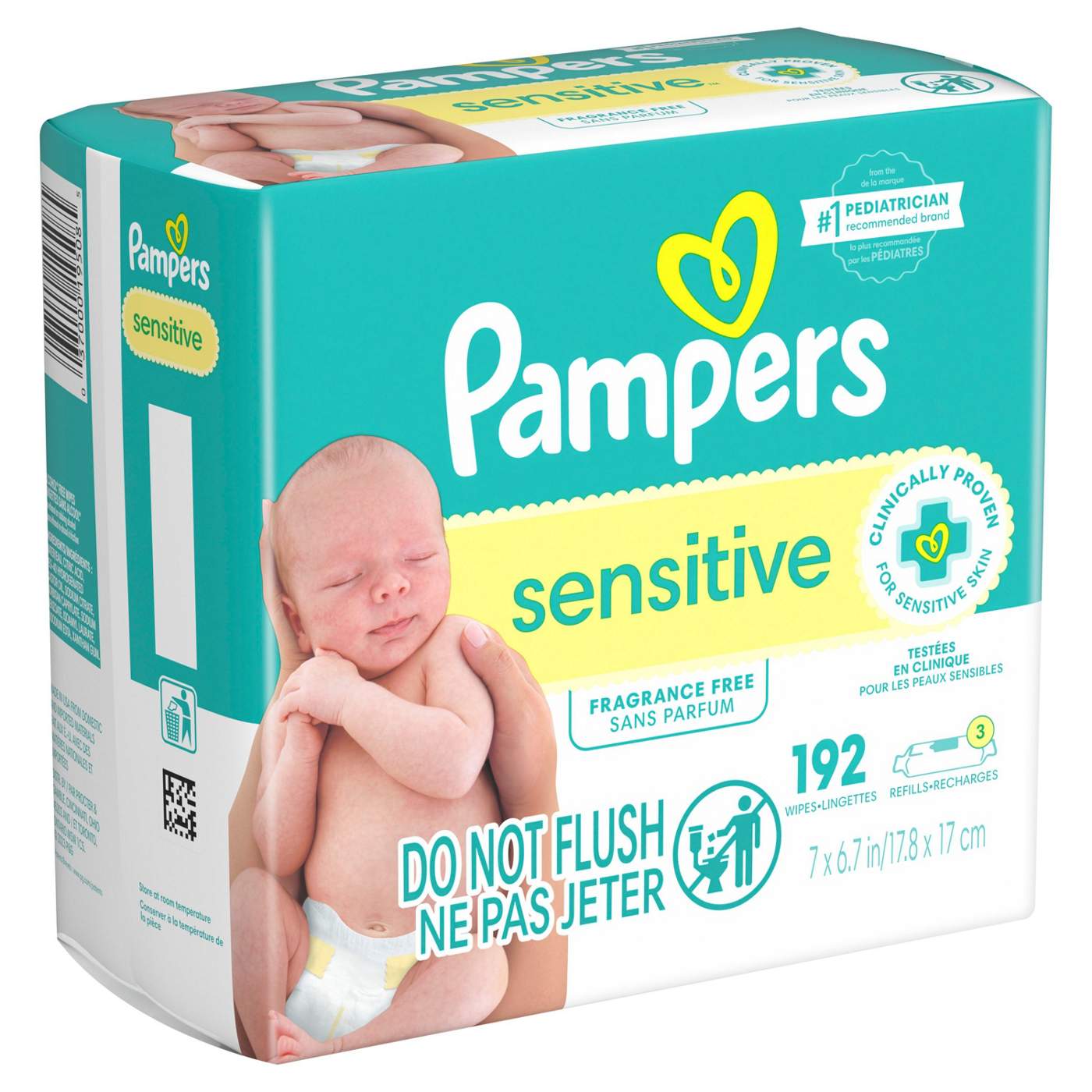 Pampers Sensitive Skin Baby Wipes Refills 3 pk; image 4 of 10