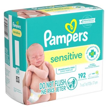 Pampers Sensitive Skin Baby Wipes Refills 3 pk, 192 ct