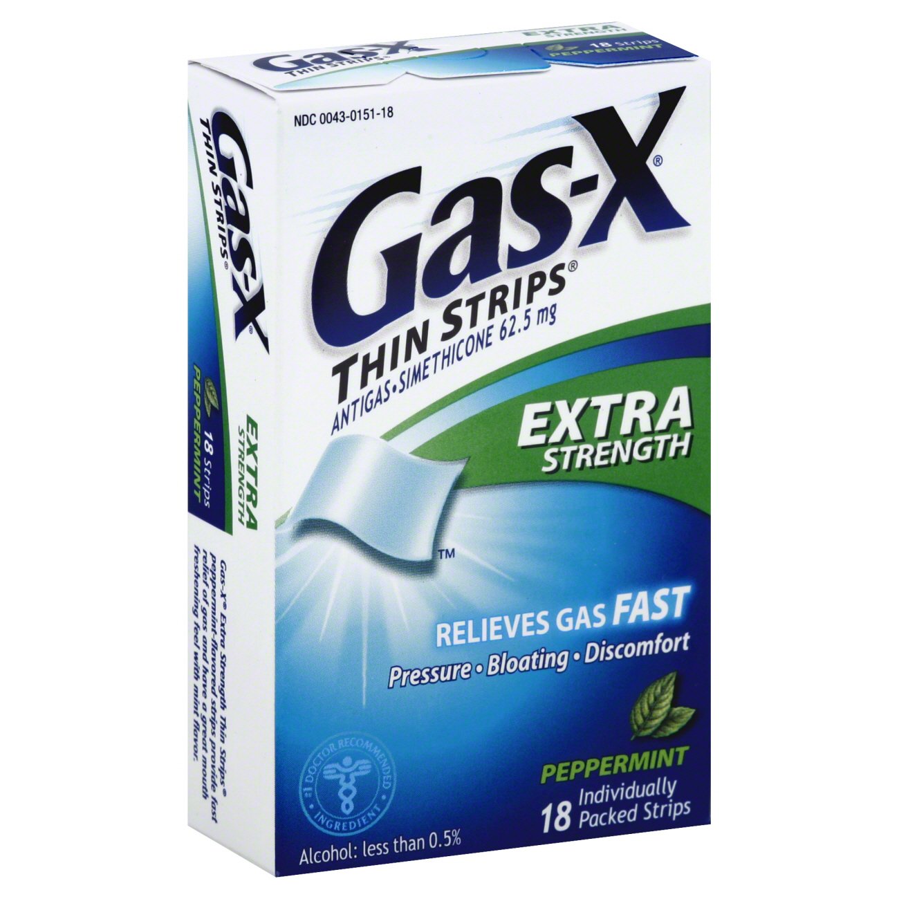Gas X Extra Strength Peppermint Thin Strips Shop Digestion & Nausea
