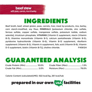 Beneful Purina Wet Dog Food Freshly Prepared Meals - Beef Stew with Peas, Carrots, Rice, and Barley