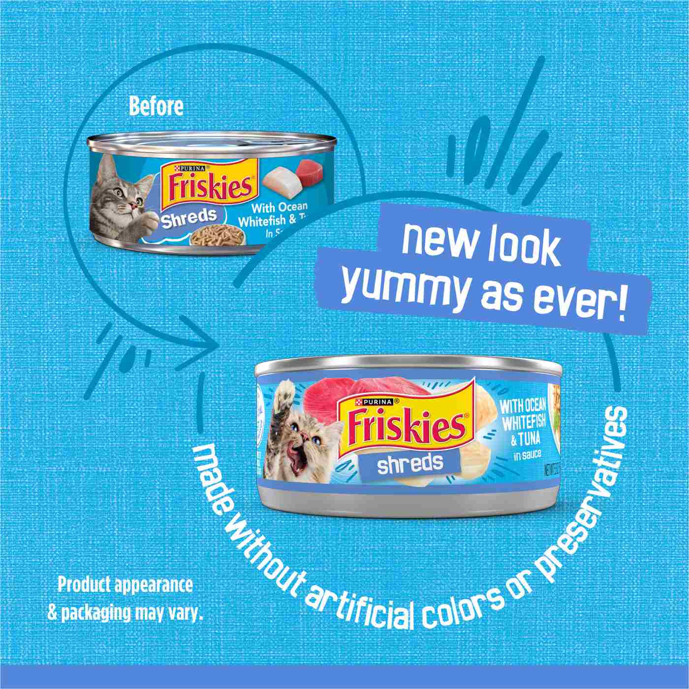 Friskies Purina Friskies Wet Cat Food, Shreds With Ocean Whitefish & Tuna in Sauce; image 3 of 9