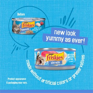 Friskies Purina Shreds Wet Cat Food - Ocean Whitefish and Tuna in Sauce