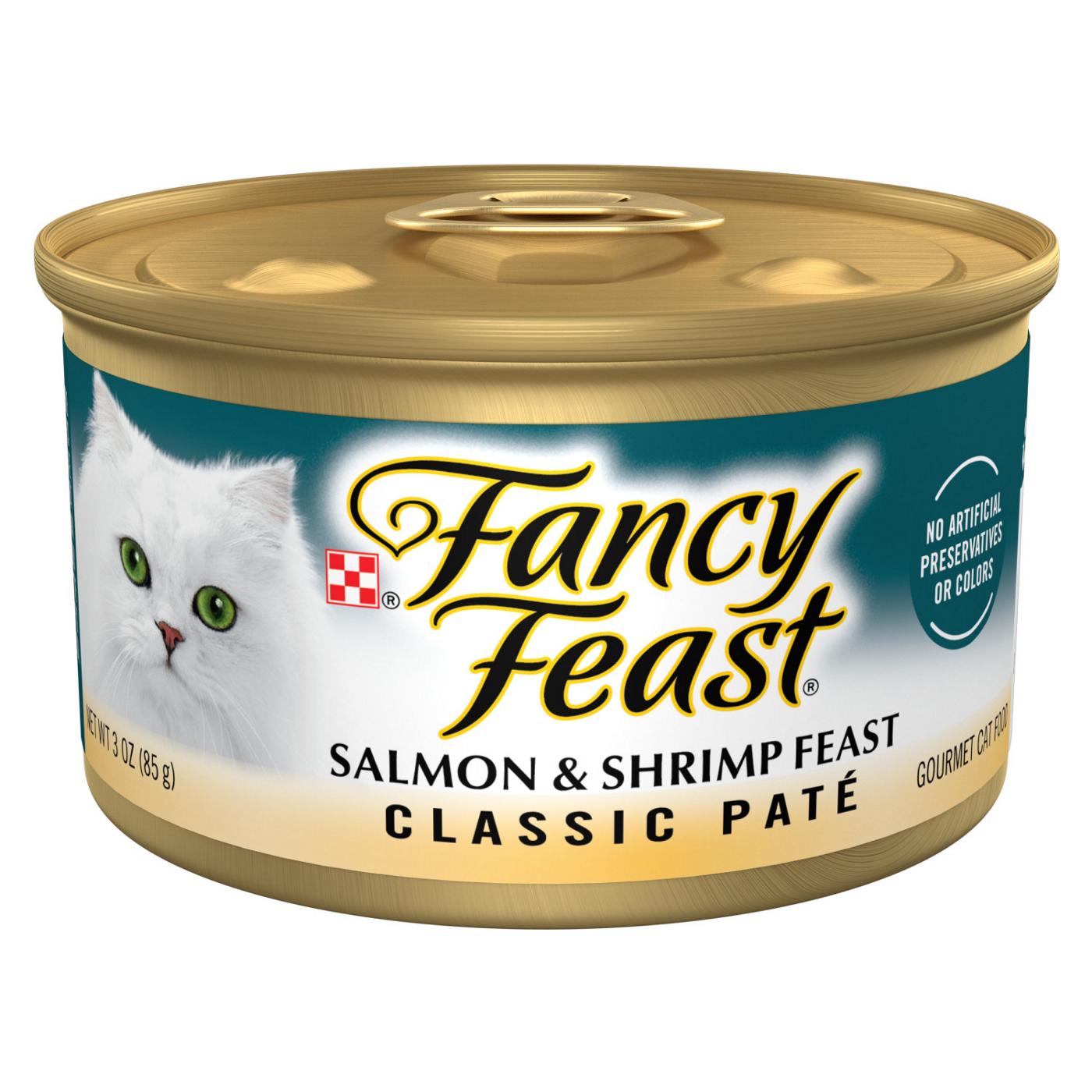 Fancy Feast Purina Fancy Feast Salmon and Shrimp Feast Classic Grain Free Wet Cat Food Pate; image 1 of 5