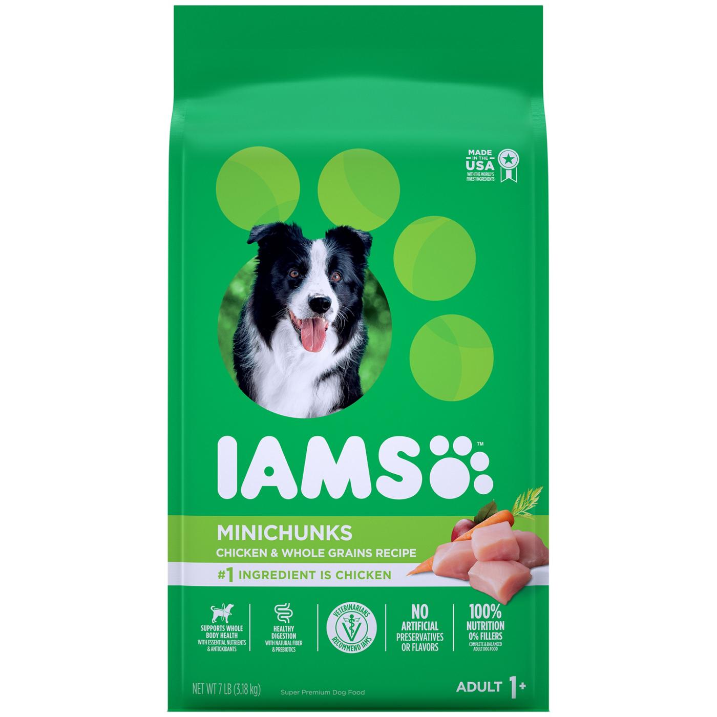 IAMS Adult Minichunks Small Kibble High Protein Dry Dog Food with Real Chicken; image 1 of 6